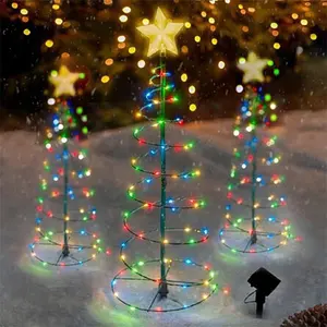 Kerstboom Licht Ornament Solar Outdoor Tuinstandaard Led Grond Lamp String Xmas Decoratie Kerst 2022 Nieuwigheid