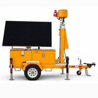 Plateforme de surveillance mobile hors réseau avec énergie solaire hybride, batterie LFP 8 kWh et mât galvanisé de 6,3 m