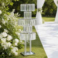 Centre de table de mariage en acrylique, vase à fleurs en cristal, support pour lumières d'allée, support de livre de signature pour toile de fond de scène, fleur