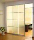 Pintu Geser Kaca Tunggal Modern Rangka Aluminium Kaca Tempered untuk Ruang Tamu Apartemen