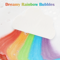 Bombe de bain naturelle pour enfants, enveloppée individuellement, sans cruauté, hydratante, amusante et faite à la main, nuage, arc-en-ciel, 1 pièce