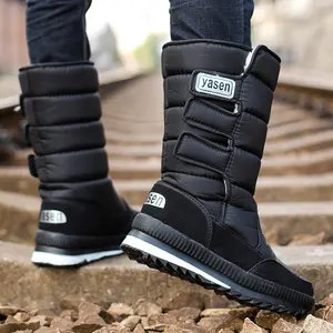 Snowboots Mannen Waterdichte Mens Winter Laarzen Met Bont Winter Schoenen Anti-Slip Mannen Laarzen Platform Dikke Pluche Warm plus Size