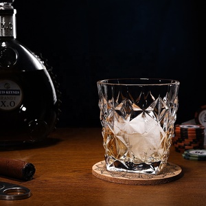 10oz Heavy Base Rocks Gafas Bar Glass Spirits Cup Striped Relieve Whisky Tumbler - Product Image 5