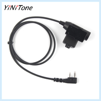 Adaptor Headset PTT ABS U94 Tahan Lama Kompatibilitas Universal Plug-and-Play untuk Radio Ham Baofeng UV5R UV82 BF888S