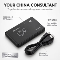 RFID USB RFID 读取器 13.56MHz FM1108 HF MF 智能 IC 桌面编码器 NFC 钥匙标签卡 适用于 Windows 即插即用门禁系统
