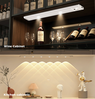 Bande lumineuse à LED profilée en aluminium avec détecteur de mouvement, lampe de nuit sans fil pour la cuisine, le placard et le garage.