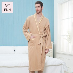 <span class=keywords><strong>Accappatoio</strong></span> da Hotel in Spugna <span class=keywords><strong>100</strong></span>% <span class=keywords><strong>Cotone</strong></span> Assorbente per Donna e <span class=keywords><strong>Uomo</strong></span>, Camicia da Notte a Maniche Lunghe per Autunno Inverno Primavera - Product Image 4