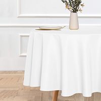 Nappe ronde moderne en polyéthylène non tissé blanc, lavable, unie, pour la décoration de table de mariage ou de fête