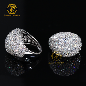 새로운 트렌디 한 D VVS Moissanite 반지 925 약혼 파티 힙합 록 액세서리에 대 한 남자를 위한 큰 사이즈의 스털링 실버 - Product Image 2