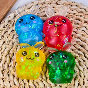 Juguete Antiestrés de Conejito con Cinta a Rayas, Relleno de Maltosa, de Plástico, para Aliviar la Presión en los Dedos, para Niños y Niñas - Product Image 5