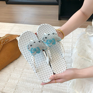 Sandali con zeppa da <span class=keywords><strong>donna</strong></span> <span class=keywords><strong>antiscivolo</strong></span> con pois, stile Ins, luminosi, per esterni e spiaggia, con motivo a spina di pesce, ciabatte scintillanti - Product Image 5