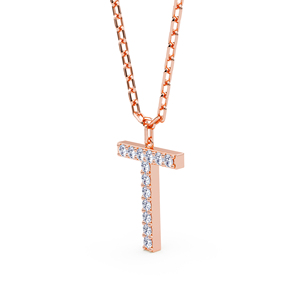 Colgante Minimalista Personalizado con Letra Mayúscula, Diamante Cultivado en Laboratorio de Lujo Premium, Calidad VVS VS EF, Plata de Ley 925, Oro - Product Image 1