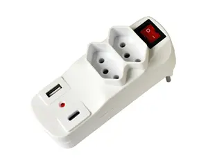 Multi adapter Brazil plug electrical adapttatore plug with 1usb and 1 Type-C adapter