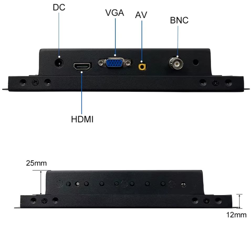 New 8 Inch HD VGA AV BNC Resistive Touch Screen Industrial LCD Display USB Open Frame Embedded OEM ODM IPS DVI Monitor