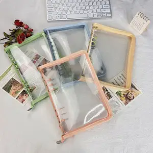 Fournitures <span class=keywords><strong>de</strong></span> bureauxA8 A5 A6 B5 classeur budgétaire classeur <span class=keywords><strong>de</strong></span> documents sac 6 anneaux fermeture éclair pvc plastique remplissage poche dossiers a5 classeur à anneaux - Product Image 1