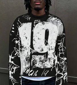 T-shirts à manches longues pour hommes, 100% coton, surdimensionnés, lourds, à motif graphique, sport, avec design, vente en gros, grande taille, Blanca Loudr - Product Image 1