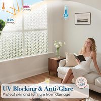 Film de fenêtre en PVC moderne 12MIL d'épaisseur, adhésif statique, sans colle, pour la confidentialité, l'isolation thermique et la protection UV, durable pour la maison