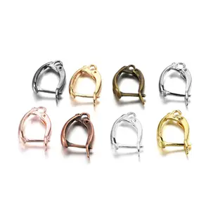 12pcs/lot Gold Color French Earring Hooks Lever Back Open Loop Setting for DIY Earring Clips Clasp Jewelry Making Accessories