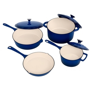 Juego de 4 Piezas de Utensilios de Cocina de Hierro Fundido Esmaltado, Olla Holandesa con Tapa, Juego de <span class=keywords><strong>Ollas</strong></span> y Sartenes Antiadherentes, Libres de PFOA y PFOS - Product Image 4