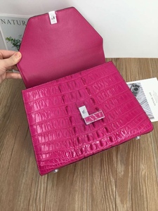 Nouveau sac à bandoulière en cuir de crocodile véritable imperméable pour femmes avec rabat, sacs à main tendance - Product Image 3