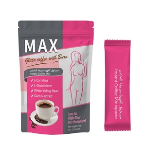 Caffè Modellante <span class=keywords><strong>Max</strong></span> Slim al Glutatione e Collagene, Antiossidante, al Cioccolato, ad Alto Contenuto di Fibre, Brucia Grassi, Caffè Bianco da Viaggio - Product Image 1