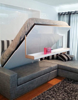 Modernes Queen-Size Murphy-Bett, Wandbett mit Kleiderschrank und Ablage, Klappbares Plattformbettgestell für Gästezimmer und Schlafzimmer