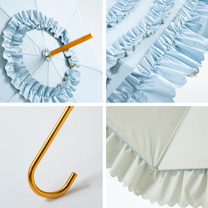 DD3780 Full Shading Princess Lolita Umbrellas Long Handle Ballet Lace Wedding Bride Celebration Marriage Parasol