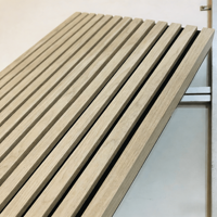 Panneaux muraux acoustiques modernes en bois massif cannelé avec isolation phonique pour chambre, salle de sport et hôtel - Décoration de studio en chêne