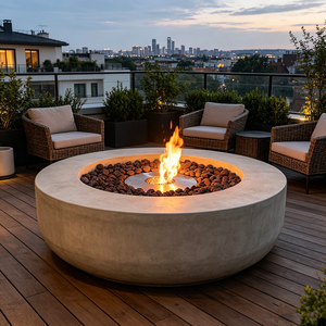 <span class=keywords><strong>Chimenea</strong></span> de <span class=keywords><strong>Bioetanol</strong></span> Redonda de Lujo, Independiente, con Control de Llama de Combustión Limpia y Protección de Seguridad para Villas, Resorts y Patios - Product Image 5