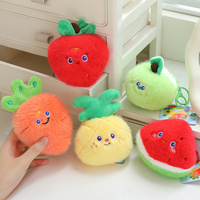 Mini Fruits Moelleux En Peluche Jouet Orange Porte-clés Doux Pendentif Personnalisé Légumes En Peluche Plante Jouet pour Cadeau De Promotion