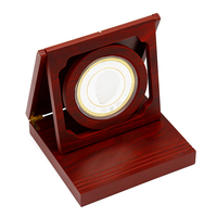 Plaque/Monnaie en métal souvenir avec logo personnalisé et boîte en bois
