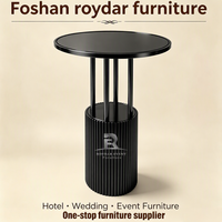 Meubles de mariage modernes, table de bar ronde en acier inoxydable doré, adaptée aux événements de mariage