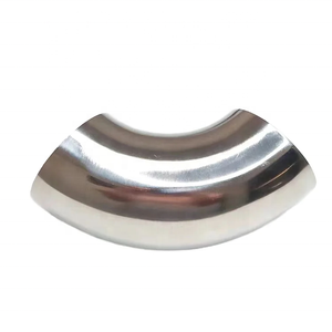 כיתה סניטרית 304 נירוסטה 90-המרפק מראה חיצוני ליטוש הטבעה ריתוך בהיר אביזרי צינור מעקה - Product Image 2