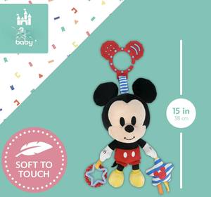 Jouet d'activité <span class=keywords><strong>Mickey</strong></span> Mouse super doux pour nourrissons Couette pour bébé en déplacement avec anneaux de <span class=keywords><strong>dentition</strong></span> Sons froissés Hochet miroir - Product Image 3