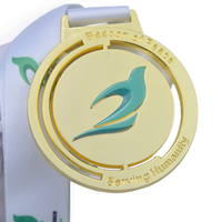 Médaille Colombe de la Paix Plaqué Or Personnalisée de Haute Qualité, Médaille UV Premium Balise de la Paix pour Cérémonies et Reconnaissances
