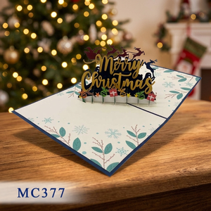 Tarjeta Pop-up 3D Hecha a Mano con Diseño Personalizado, Hermosa Tarjeta de Navidad, Regalo Artesanal de Papel Hecho a Mano en Vietnam - Product Image 2