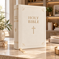 Impression de Bibles personnalisées à couverture rigide en ivoire, avec dorure à chaud, pour éditeurs et propriétaires de droits d'auteur