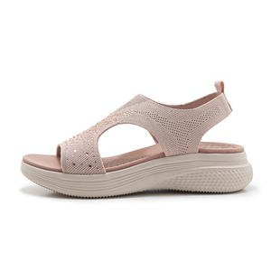 Sandales d'été style plage, mode américaine, multifonctionnelles, à semelle épaisse, à bout ouvert, avec amorti, en cuir véritable pour femmes - Product Image 3