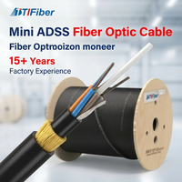 Câble aérien ADSS à fibre optique monomode G652D, de 1 à 288 fibres, bobine de 100 mètres pour transmission sur poteau utilitaire à longue portée