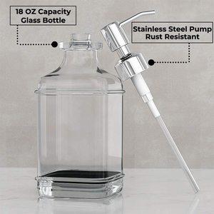 Dispenser sapone per piatti da <span class=keywords><strong>cucina</strong></span> Dispenser sapone liquido per il bagno con coperchio nero della pompa - Product Image 4