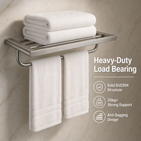 Ensemble d'accessoires de salle de bain en nickel brossé, acier inoxydable, porte-serviettes, porte-savon, crochet pour peignoir, porte-brosse de toilette, fixation murale