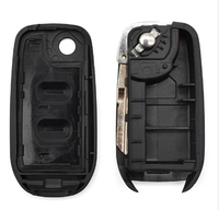 Coque de clé de voiture télécommandée à 2 boutons en ABS noir sans batterie