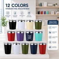 Mug Kopi Dinding Ganda Stainless Steel Vakum Terisolasi dengan Tutup Anti Cipratan untuk Penggunaan Sehari-hari di Kantor dan Rumah