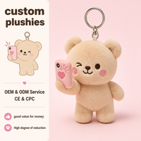 Porte-clés en peluche Ours Selfie Nouveauté, Porte-clés en peluche Personnage Influenceur