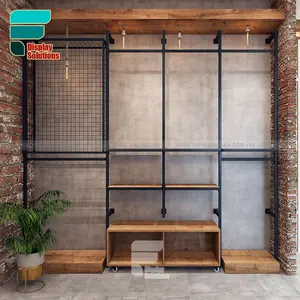 Estilo Industrial Homeware Loja Displayclothing Prateleiras Boutique Móveis Retail Store Display Racks Para Loja De Roupas