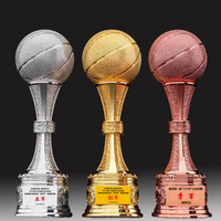 Offre Spéciale – Trophée Sportif en Métal Marque WS, Faible MOQ, Design 3D, Écologique, 20 cm, Technique de Moulage Personnalisée pour Basketball et Football