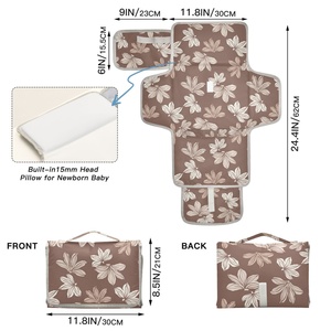 Nuevo Tapete Cambiador de Pañales Impermeable con Diseño de Flores Hawaianas, Portátil y Plegable para Viajes - Product Image 4