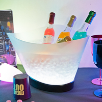 Seau à glace semi-transparent pour vins de champagne spiritueux pour club Seau à glace à led pour 12 bouteilles de bière