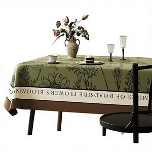 Nappe de table rectangulaire de luxe personnalisable, style rétro français, imperméable, anti-taches, sans lavage, motif floral, pour café - Product Image 1