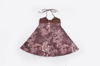 Robe Y2K pour femmes, imprimé Paisley, col licou, sans manches, coupe trapèze, mini-robe décontractée pour les vacances et la plage